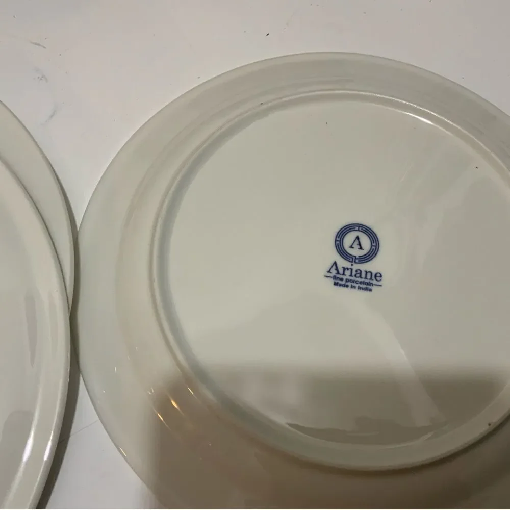 Villeroy & Boch Ariane 1 Plate 10 3/4” & 2 plates 9.5”White Fine Porcelain India